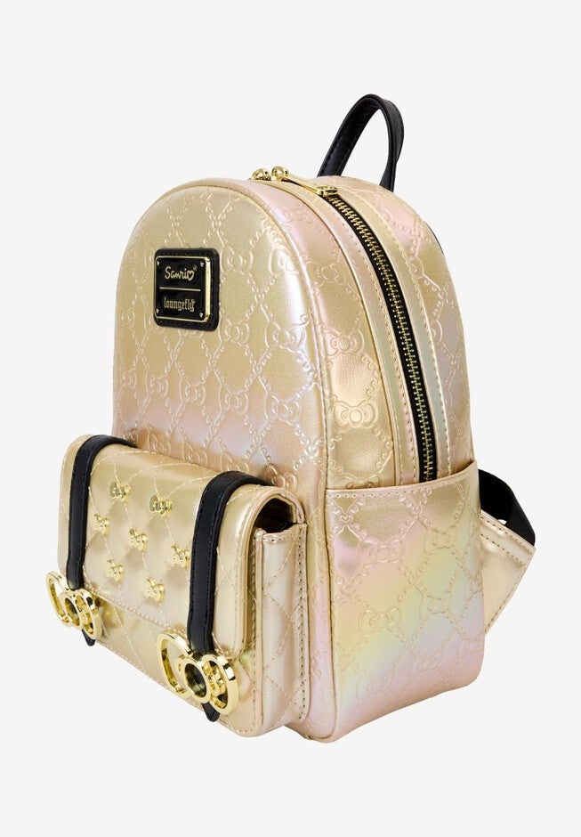 Loungefly x Sanrio Hello Kitty 50th Anniversary Gold Mini Backpack, GOLD, on-hover image number null