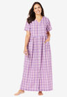 Long Seersucker Lounger, PURPLE PLAID, hi-res image number null