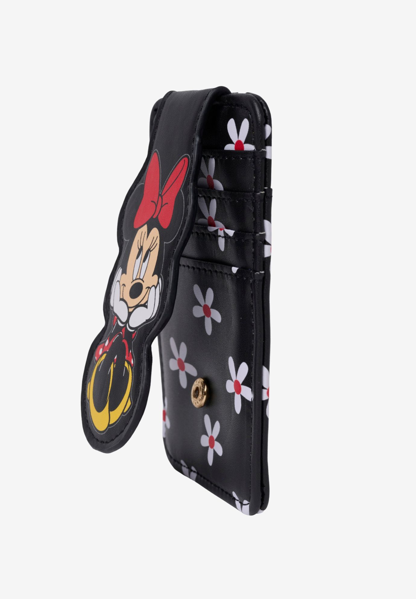 Disney Minnie Mouse Daisy Slim Card Holder Wallet Black Floral ID Case, BLACK, alternate image number 2