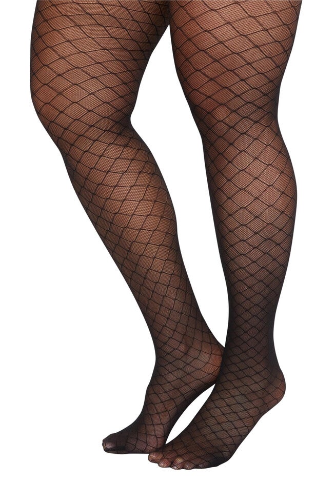Lattice Fishnet Tights, BLACK, hi-res image number null