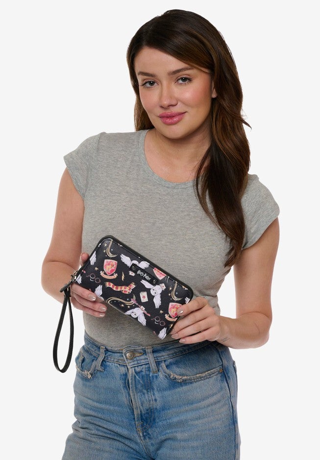 Harry Potter Wallet All-Over Print Zip Around Wristlet Strap, , alternate image number null
