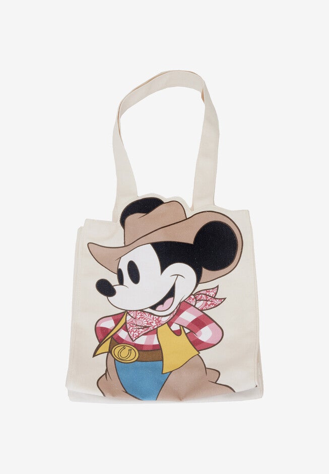 Loungefly X Disney Western Mickey Mouse Tote Bag, BEIGE, hi-res image number null