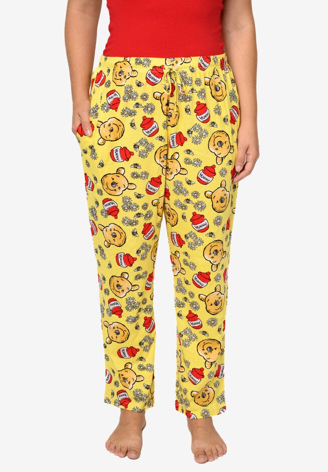 Disney Winnie The Pooh Pajama Lounge Pants All-Over Print Yellow, YELLOW, hi-res image number 0