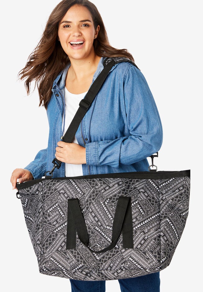 2-Piece Weekender Bag Set, BLACK GLOBAL PATCHWORK, hi-res image number null