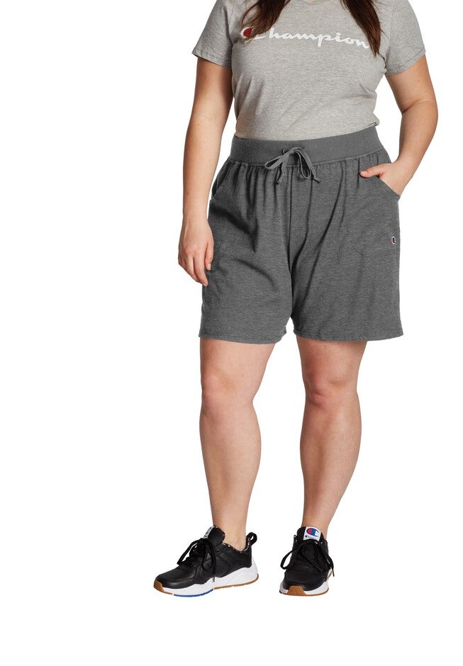 Women's Plus Jersey Shorts , GRANITE HEATHER, hi-res image number 0