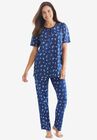 Floral Henley PJ Set , EVENING BLUE FLOWERS, hi-res image number null