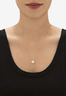 Gold over Sterling Silver Cubic Zirconia Solitaire Pendant, , alternate image number null