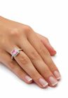 Simulated Birthstone and Crystal Halo Ring in Sterling Silver, , alternate image number null