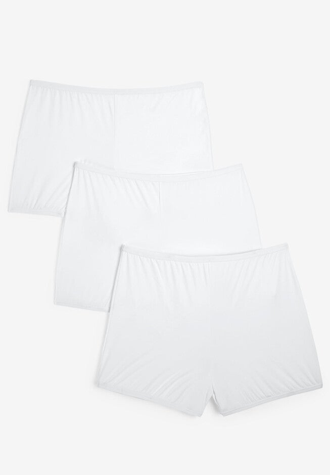 3-Pack Stretch Microfiber Boyshort , WHITE, hi-res image number null
