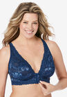 The Nola Lace Wirefree Front Closure Bralette , NAVY, hi-res image number null