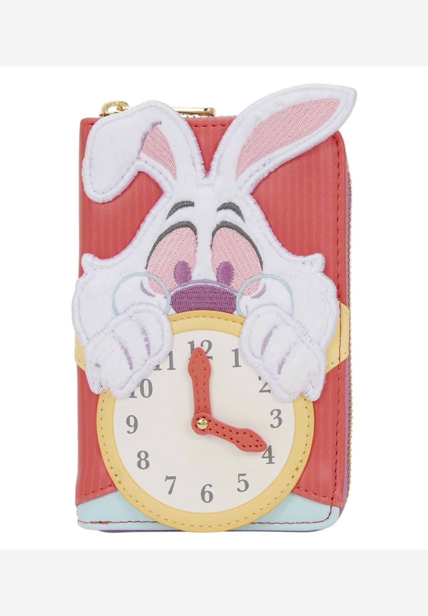 Loungefly Disney Alice in Wonderland Zip Around Wallet White Rabbit, RED, alternate image number 2