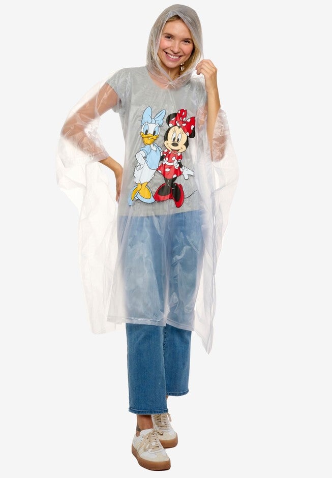 Womens Disney Minnie Mouse & Daisy Duck Rain Poncho, WHITE, alternate image number 4