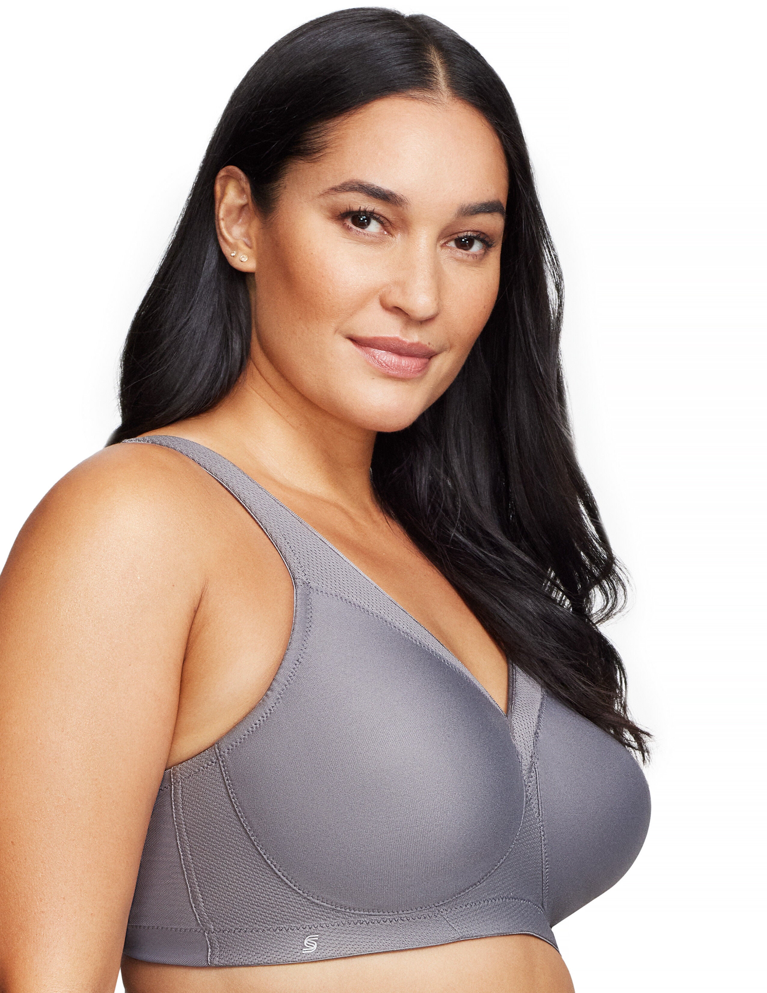 Glamorise MagicLift Seamless Sports Wirefree Bra 1006 (Women's & Women's Plus), CHARCOAL GRAY, alternate image number 2