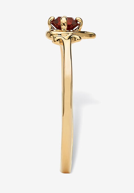 Yellow Gold-Plated Simulated Birthstone Ring, , alternate image number null