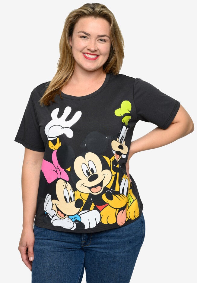 Disney Mickey Mouse & Crew Cropped T-Shirt Gray T-Shirt, , alternate image number 2