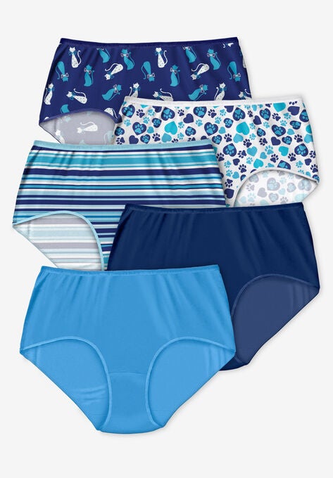 Cotton Brief 5-Pack, EVENING BLUE CAT PACK, hi-res image number null