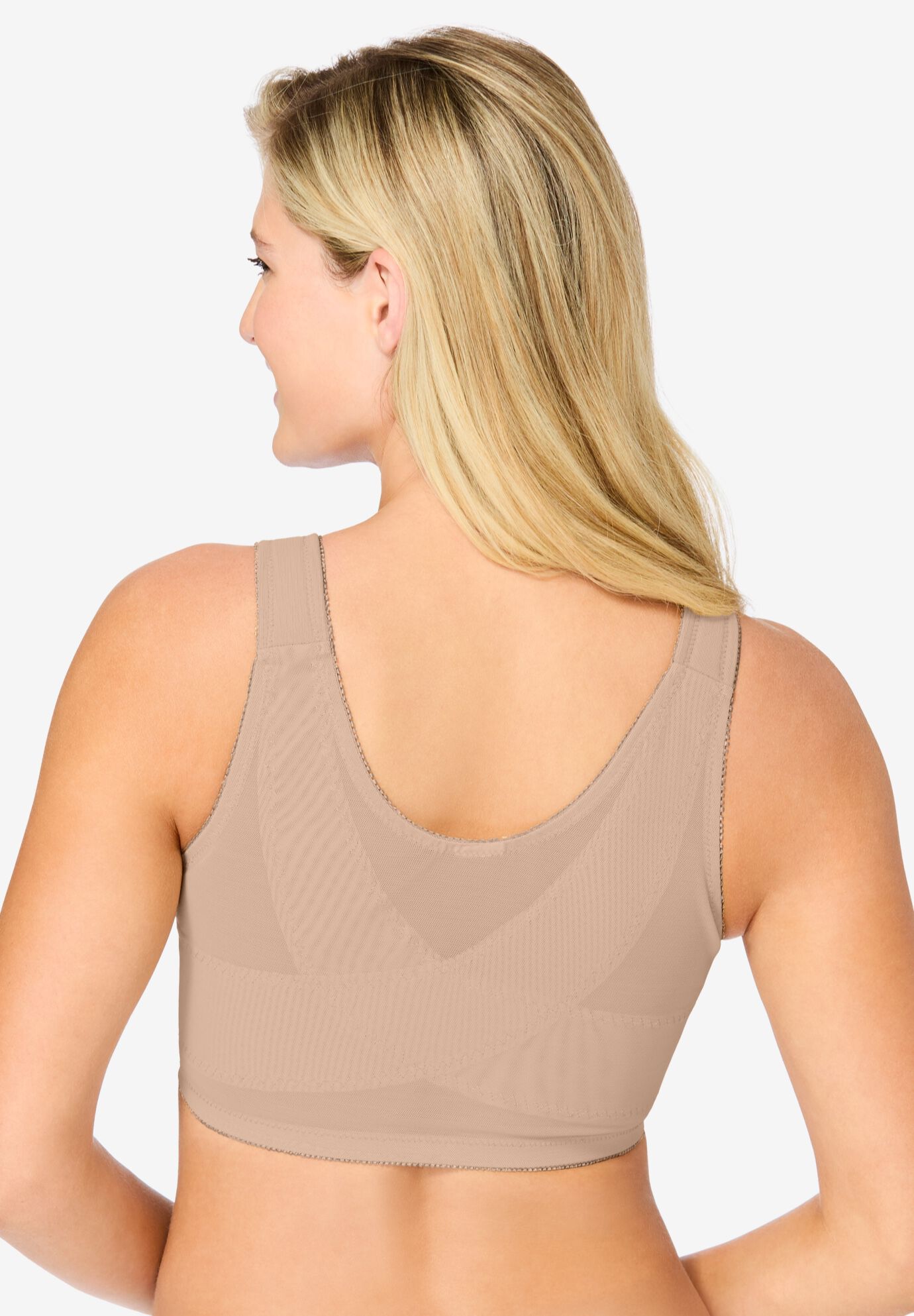 Front Close Wireless Posture Bra, NUDE, alternate image number 2