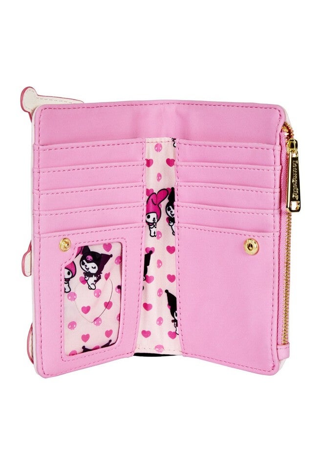 Loungefly x Sanrio Hello Kitty My Melody and Kuromi Snap Wallet, PINK, alternate image number null