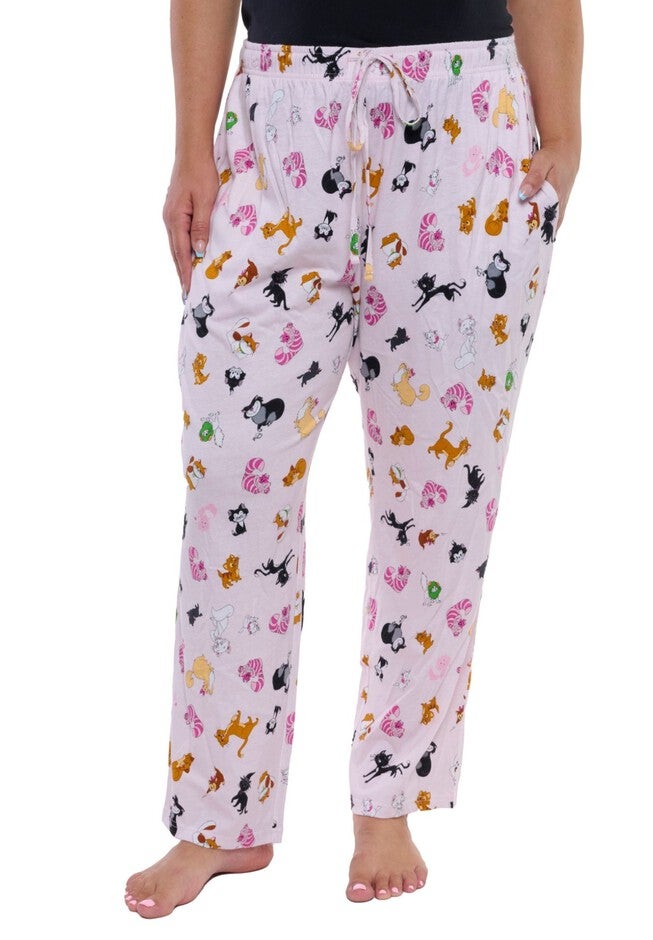 Disney Cats Pajama Pants Loungewear Sleepwear Pink, PINK, alternate image number 3