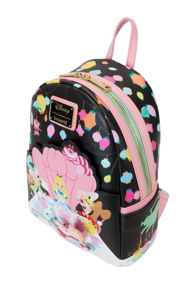 Loungefly x Disney Alice in Wonderland Mini Backpack Handbag Purse, PINK, alternate image number 2