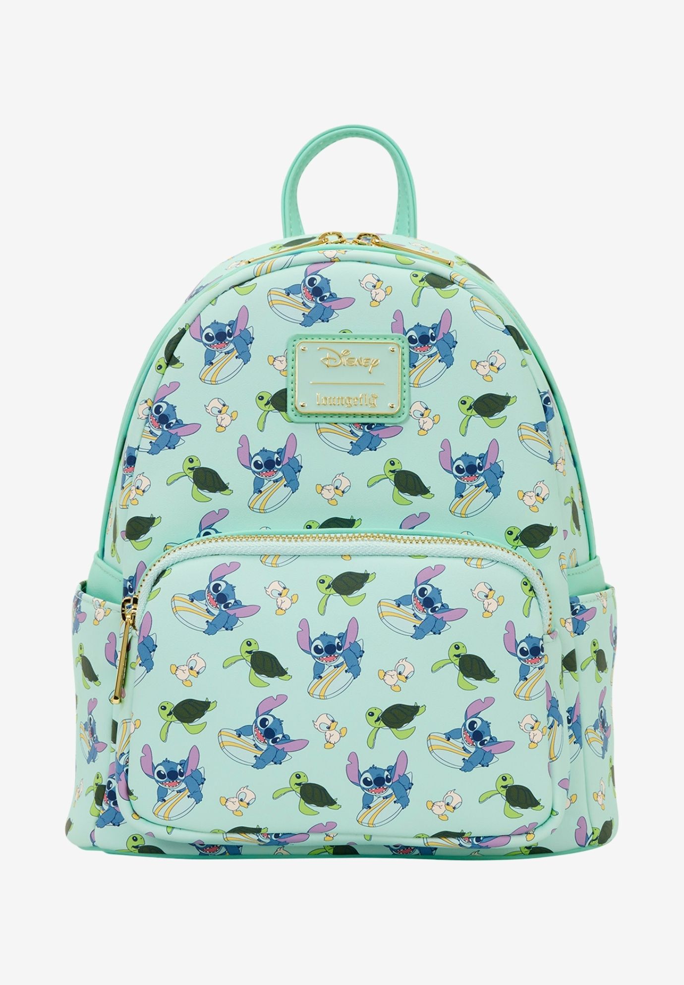 Loungefly Disney Lilo and Stitch Animal Friends Mini Backpack All Over Print, BLUE, hi-res image number 0