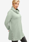 Side-Snap Cowl Neck Sweatshirt Tunic, DESERT SAGE, hi-res image number null