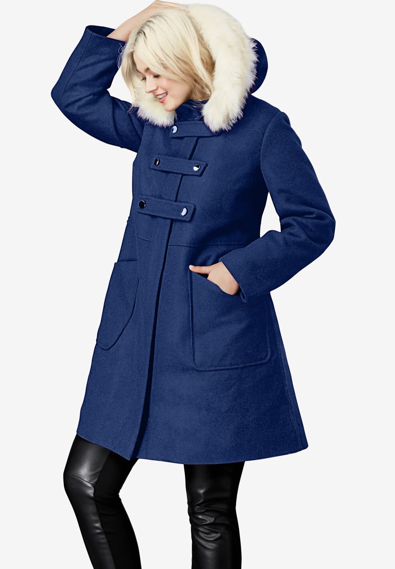 plus size wool blend coats