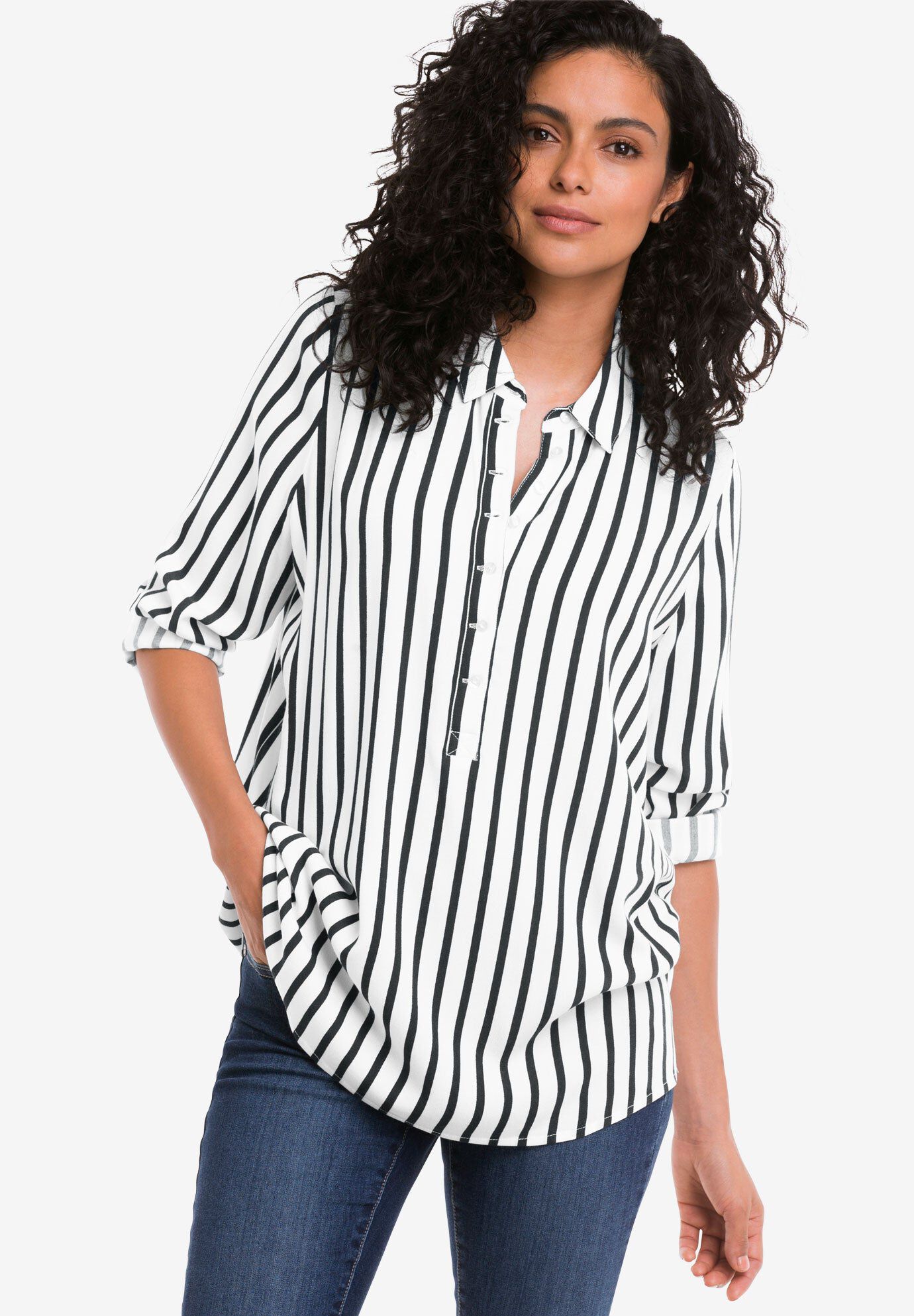 Button Placket Popover Tunic