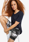 Stretch Knit Bike Shorts, BLACK WHITE CAMOUFLAGE, hi-res image number null