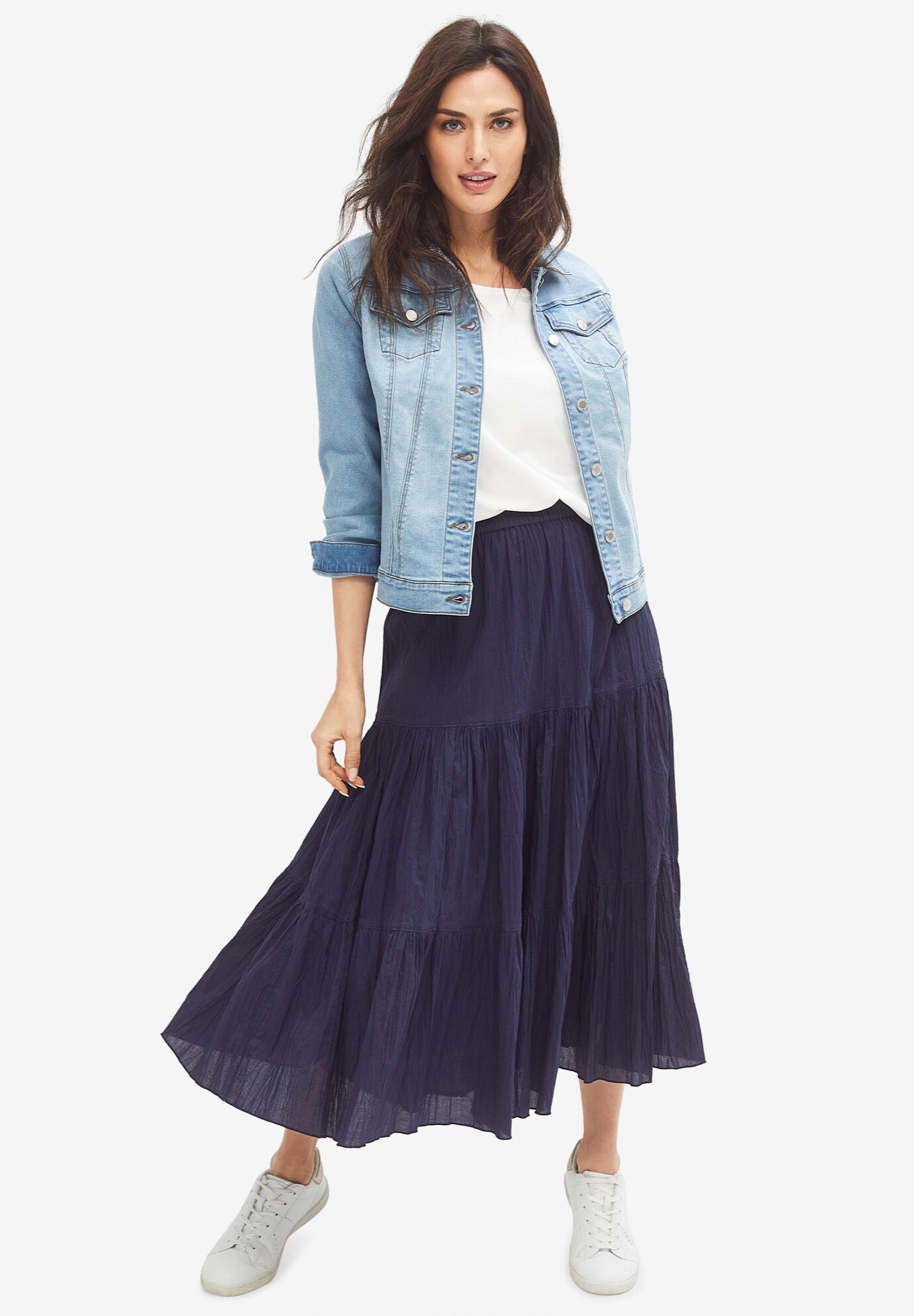 Tiered crinkle hot sale skirt