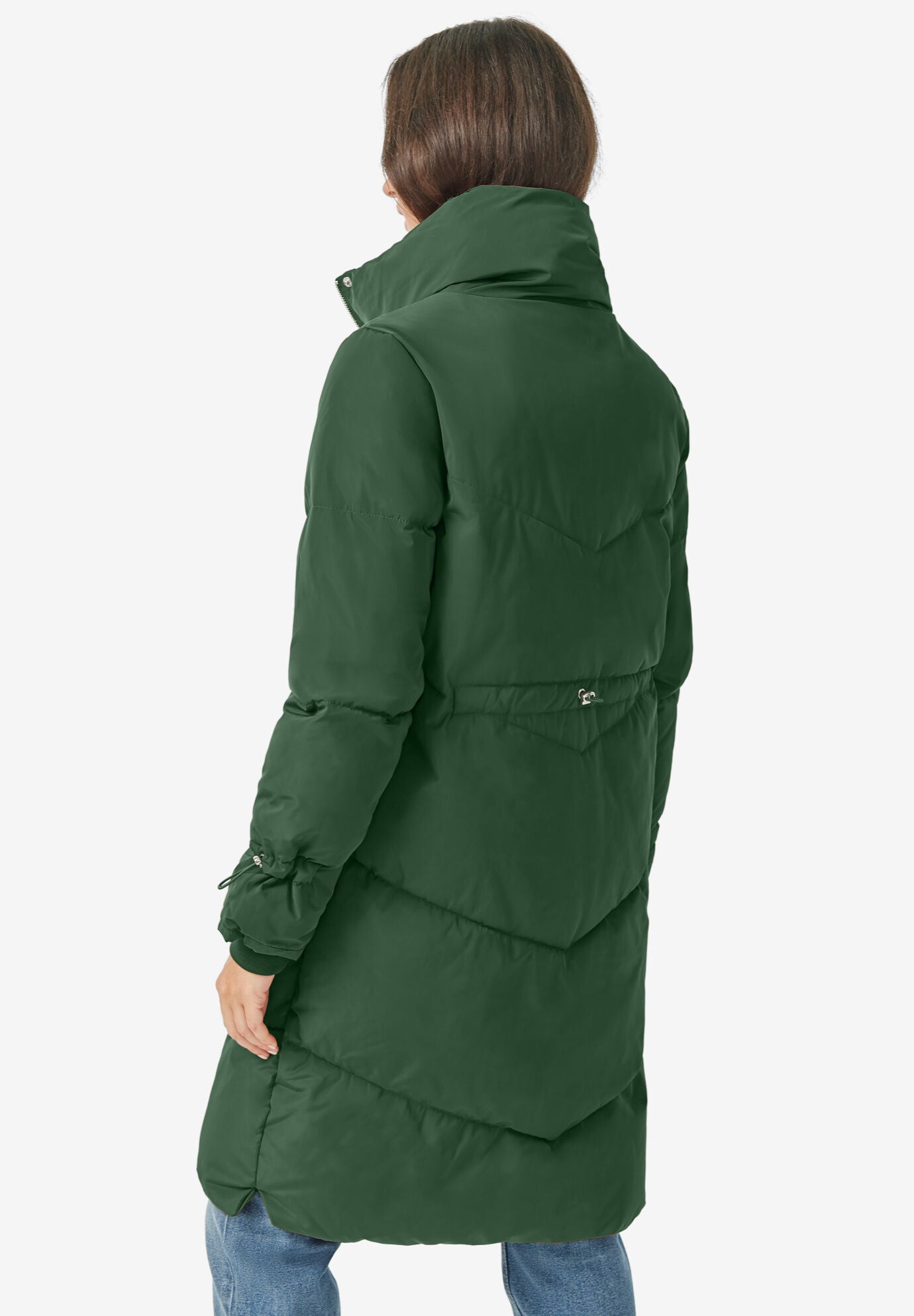 Funnel Neck Puffer With Back Drawstring, , on-hover image number 1
