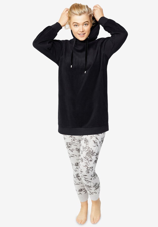 Hooded Fleece Lounge Tunic, , alternate image number 2