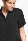 Button Front Linen Shirtdress, , alternate image number null