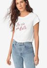 Modern Graphic Tee, WHITE, hi-res image number null