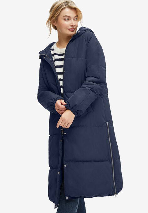 Maxi Side-Zip Puffer, NAVY, hi-res image number null