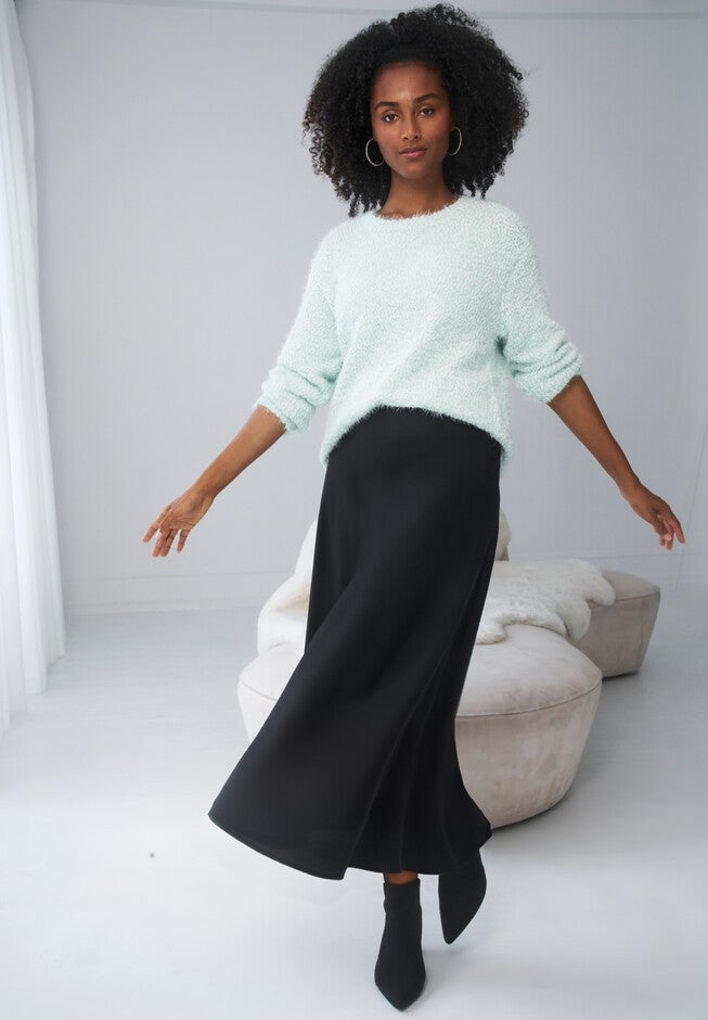 Popcorn Eyelash Textured Pullover Sweater, , alternate image number null