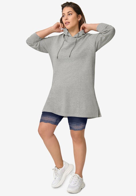 Lace Hem Bike Shorts, NAVY, hi-res image number null