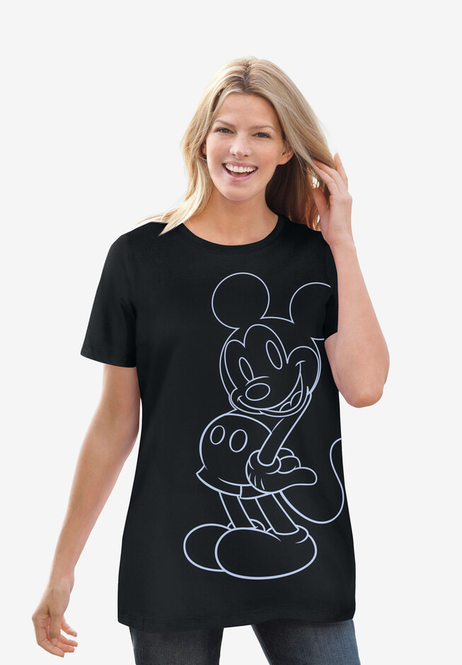 Disney Women's Short Sleeve Mickey Outline Tee