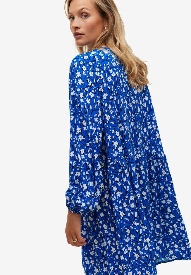 Tiered Dress With Henley Neckline, , on-hover image number null