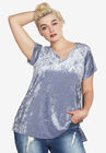 Crushed Velour Tee, DUSTY CORNFLOWER, hi-res image number null