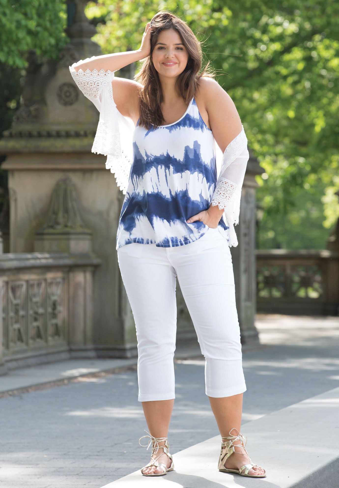 Stretch Slim Capris, , alternate image number 3