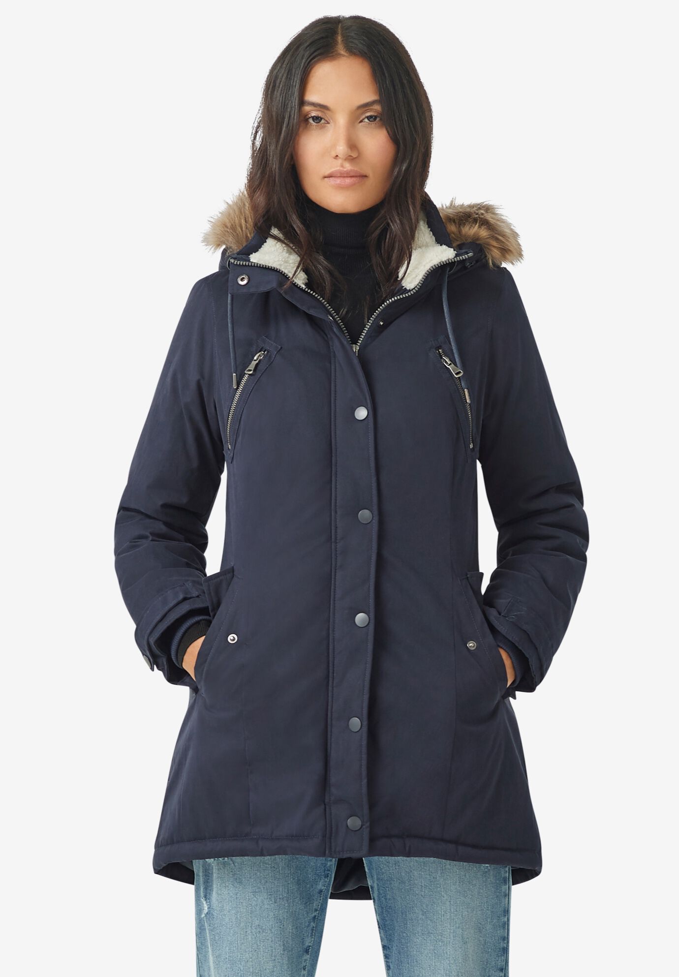 A line clearance parka coat