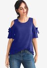 Cold-Shoulder Top, BLUEBERRY, hi-res image number null