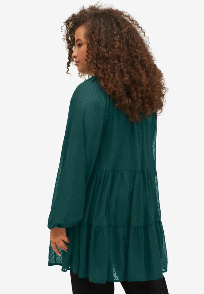 Swiss Dot Tiered Tunic, , on-hover image number null