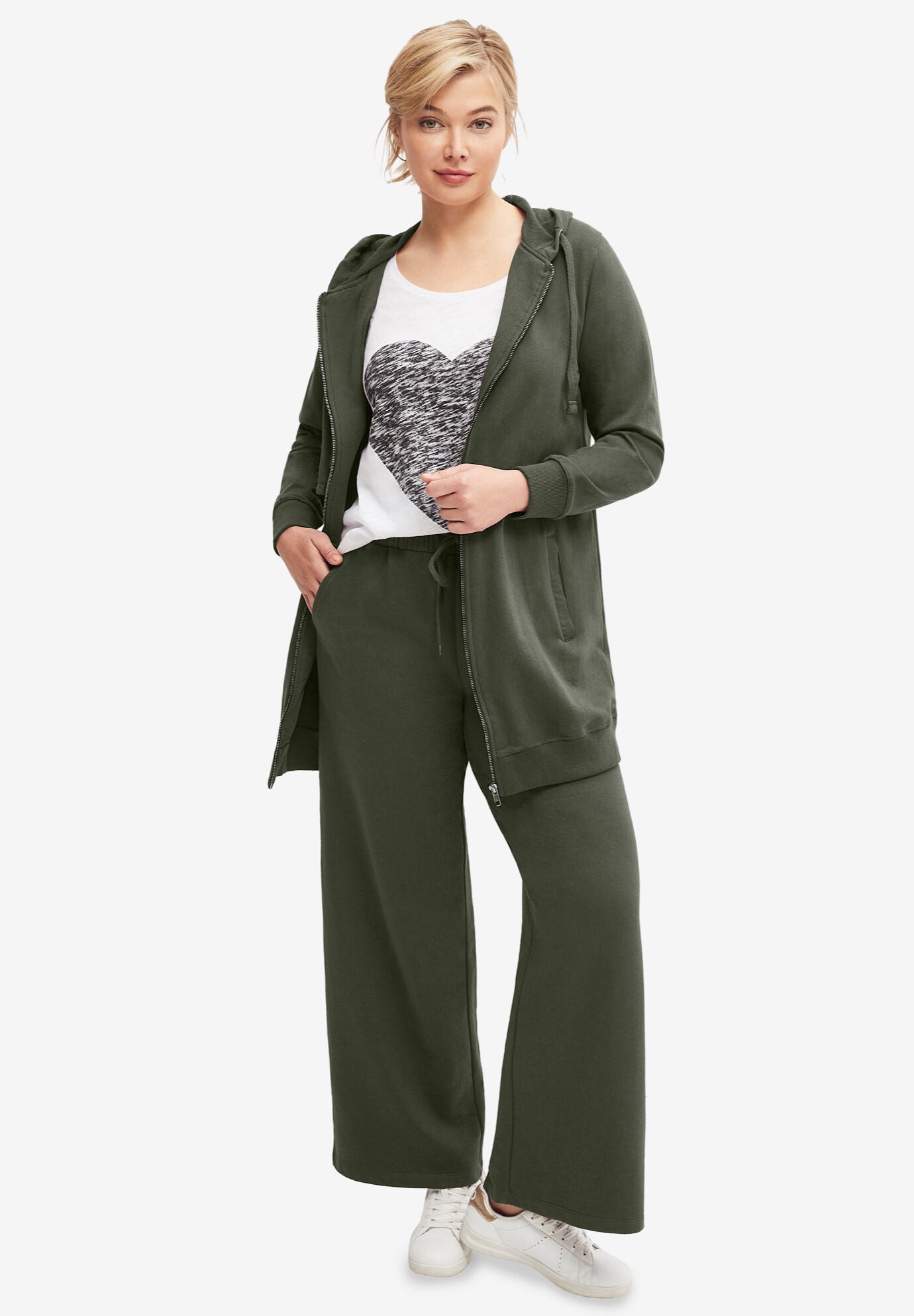 Long zip hotsell front hoodie