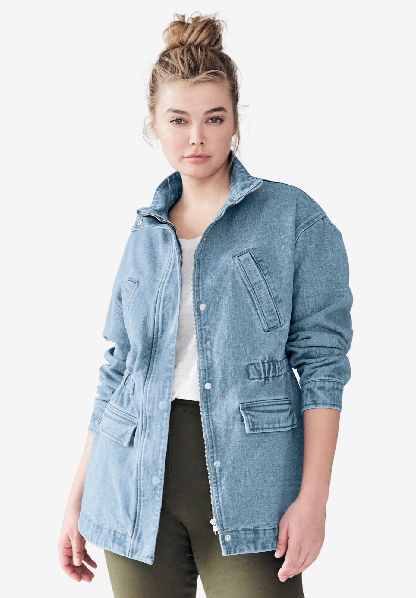 Plaid craze denim sales jacket