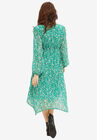 Point Hem Midi Dress With Keyhole Neckline, , on-hover image number null