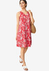 Sleeveless Knit Fit & Flare Dress, , alternate image number null