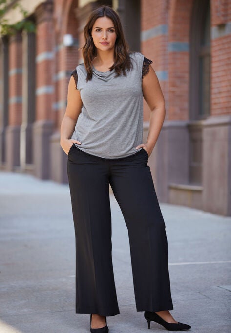 Woven Wide Leg Pants, , alternate image number null