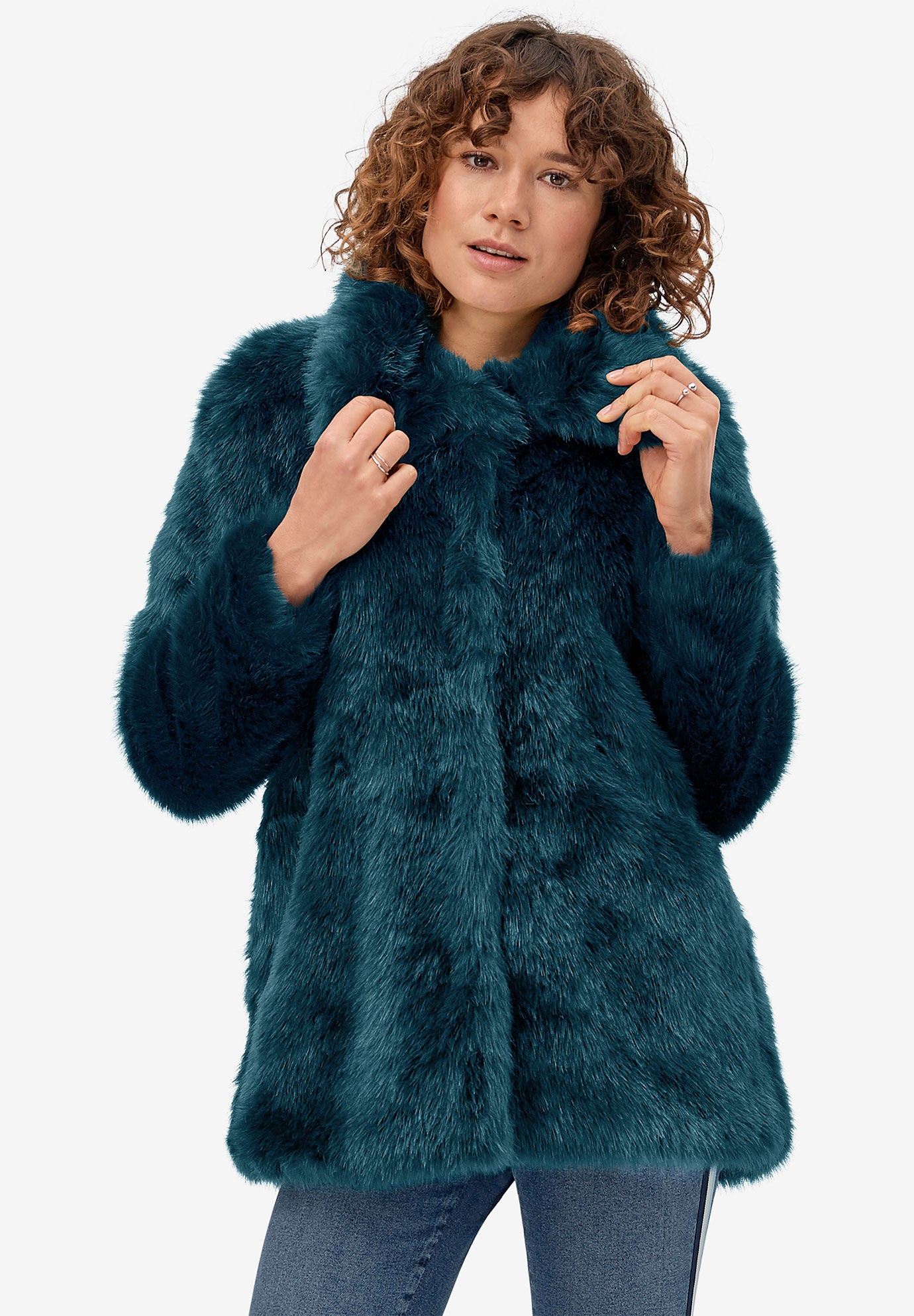 faux fur coat plus size cheap